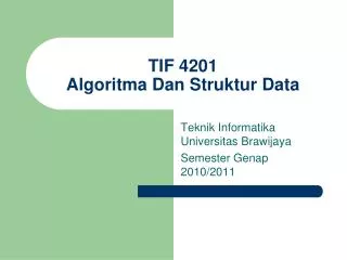 tif 4201 algoritma dan struktur data