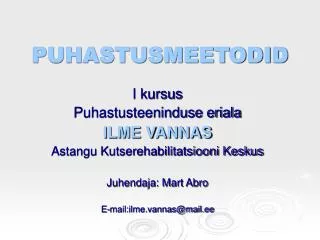 PUHASTUSMEETODID