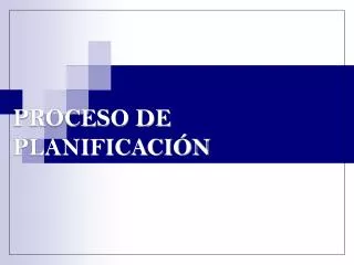 proceso de planificaci n