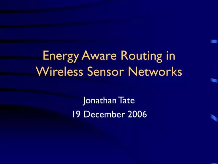 energy aware routing in wireless sensor networks
