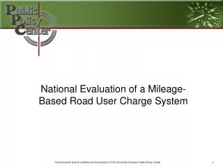 National Evaluation of a Mileage-Based Road User Charge System