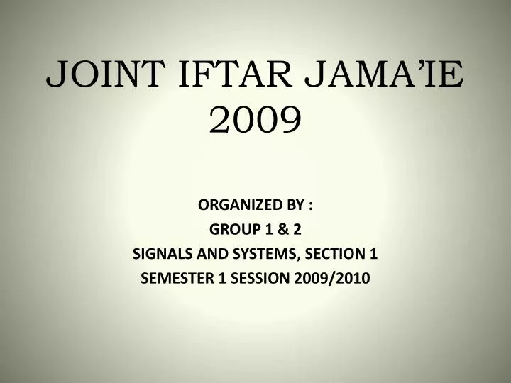 joint iftar jama ie 2009