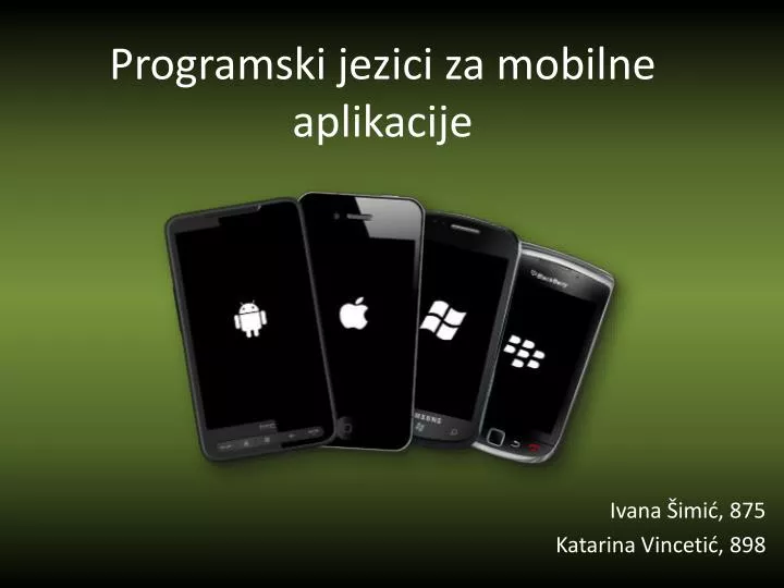programski jezici za mobilne aplikacije