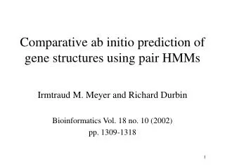 Comparative ab initio prediction of gene structures using pair HMMs