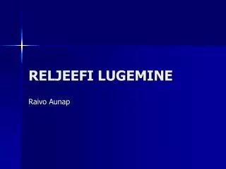 reljeefi lugemine