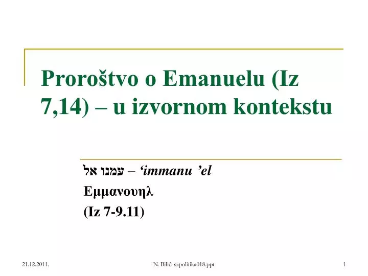 proro tvo o emanuelu iz 7 14 u izvornom kontekstu