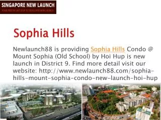 Sophia Hills Freehold New Launch Venue Residences in Singapo