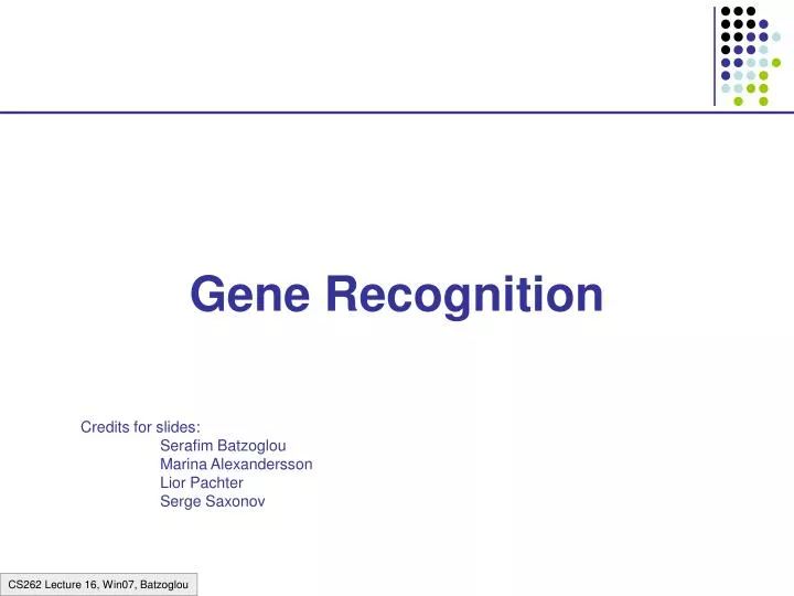 gene recognition
