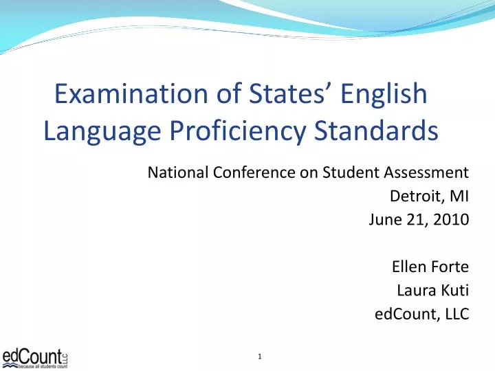 examination of states english language proficiency standards