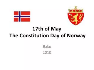 17th of May The Constitution Day of Norway