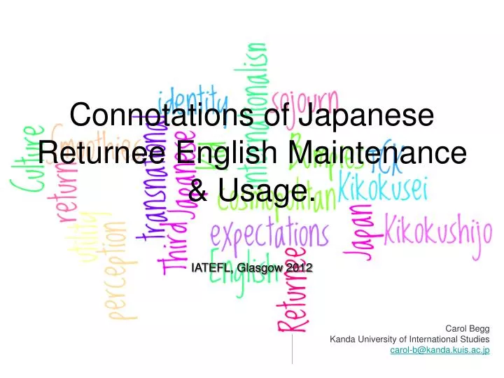 connotations of japanese returnee english maintenance usage