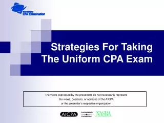 Strategies For Taking The Uniform CPA Exam