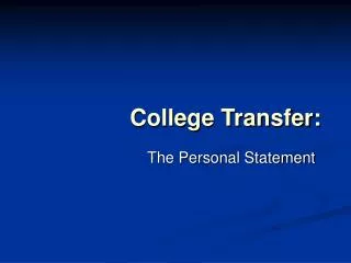 College Transfer: