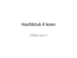 hoofdstuk 4 lezen