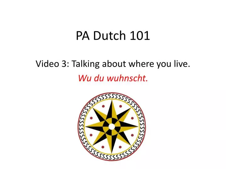 pa dutch 101