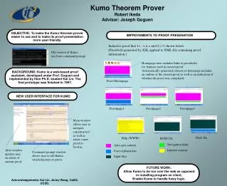 Kumo Theorem Prover Robert Ikeda Advisor: Joseph Goguen