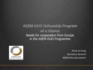 Keuk-Je Sung Secretary General ASEM-Duo Secretariat