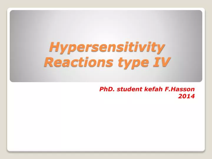 hypersensitivity reactions type iv