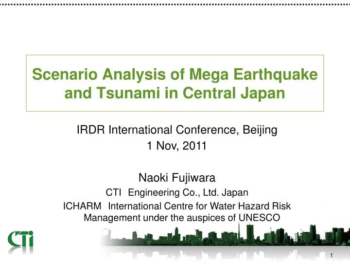 scenario analysis of mega earthquake and tsunami in central japan