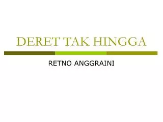 deret tak hingga