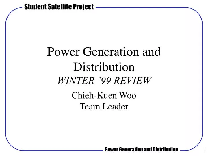 power generation and distribution winter 99 review