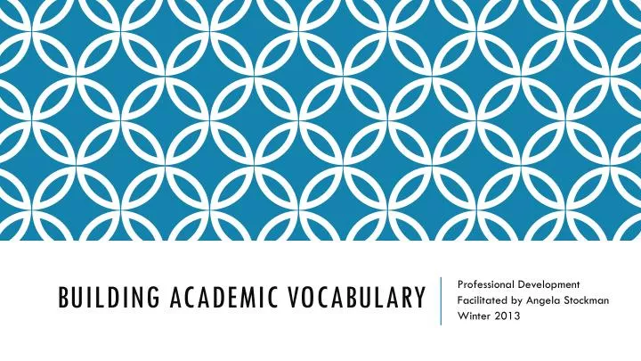 building academic vocabulary
