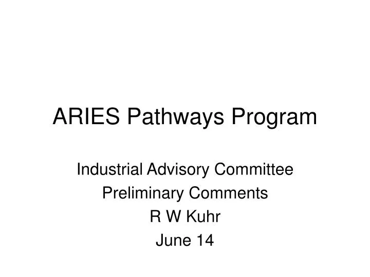 aries pathways program