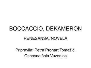 boccaccio dekameron