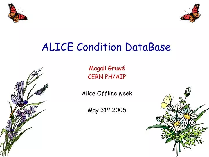 alice condition database