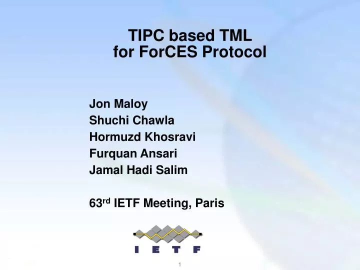 tipc based tml for forces protocol