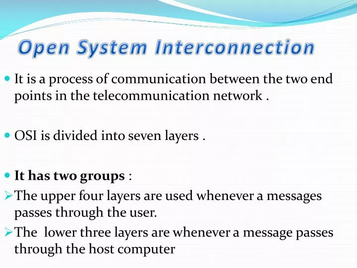 open s ystem interconnection