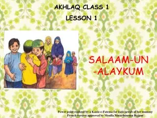 AKHLAQ CLASS 1 LE SSON 1