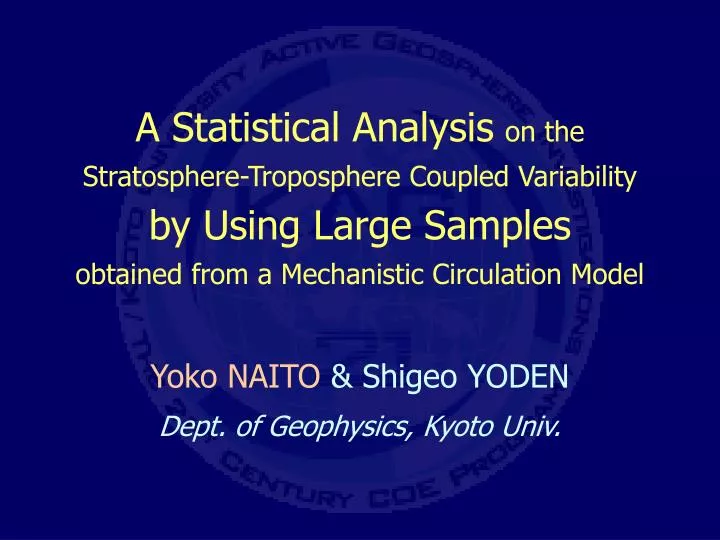 yoko naito shigeo yoden dept of geophysics kyoto univ