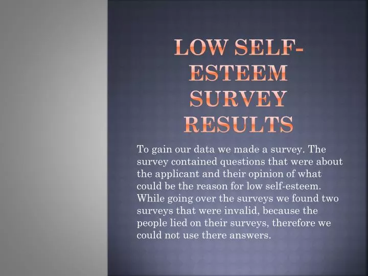 low self esteem survey results