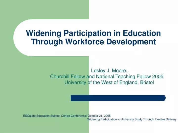 widening participation in education through workforce development