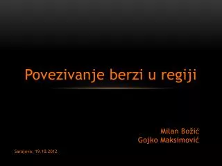 povezivanje berzi u regiji