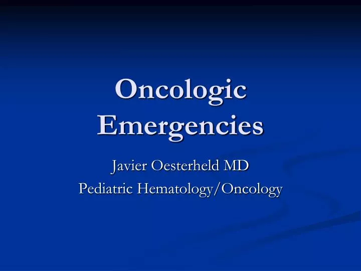 oncologic emergencies