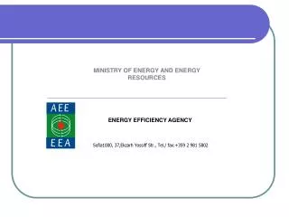 MINISTRY OF ENERGY AND ENERGY RESOURCES