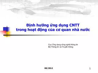 nh h ng ng d ng cntt trong ho t ng c a c quan nh n c