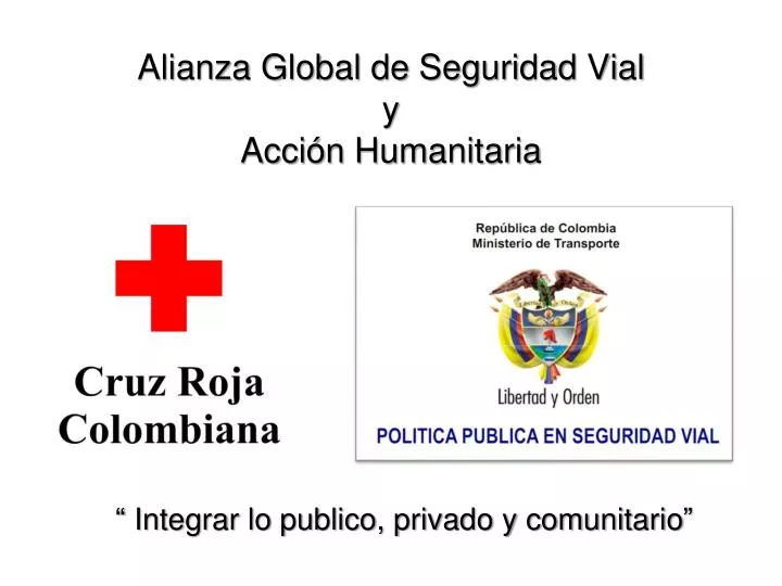 alianza global de seguridad vial y acci n humanitaria