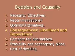 Decision and Causality