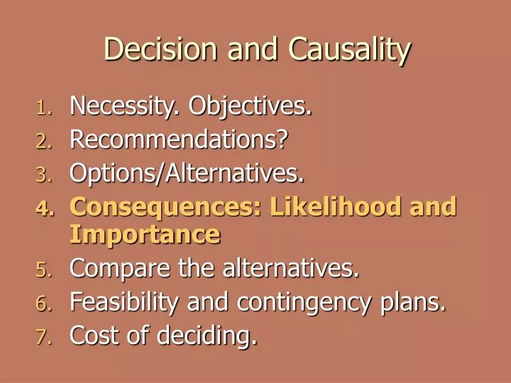 decision and causality