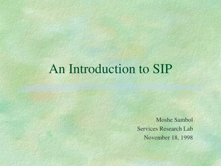 an introduction to sip