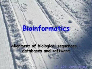 B ioinform atics Alignment of biological sequences - databases and software