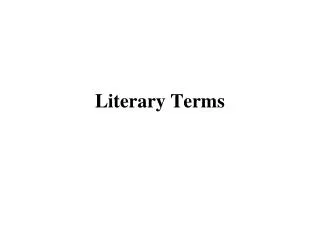 Literary Terms