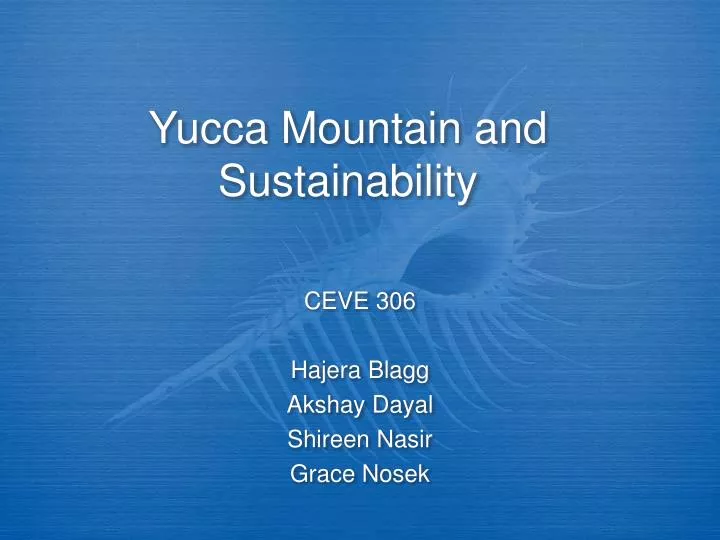 yucca mountain and sustainability