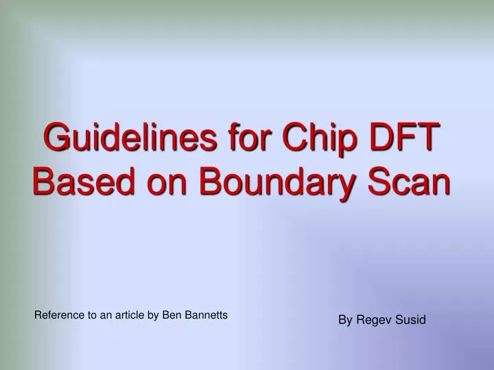 guidelines for chip dft based on boundary scan