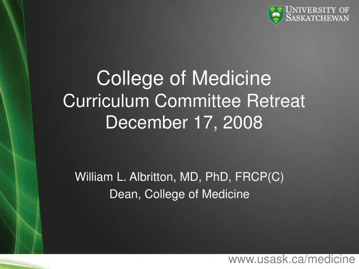 college of medicine curriculum committee retreat december 17 2008