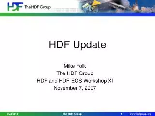 HDF Update