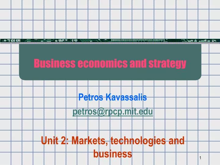 business economics and strategy